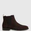 Reiss Chocolate Tenor Leather Chelsea Boots -Style Trend Shop D97800s