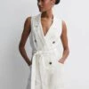 Reiss Ivory Florence Double Breasted Playsuit -Style Trend Shop D98 237s