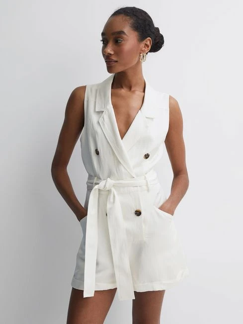 Reiss Ivory Florence Double Breasted Playsuit 3 Reiss Ivory Florence Double Breasted Playsuit
