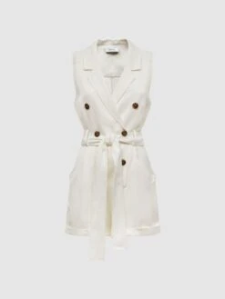 Reiss Ivory Florence Double Breasted Playsuit 8 Reiss Ivory Florence Double Breasted Playsuit -Style Trend Shop D98 237s2