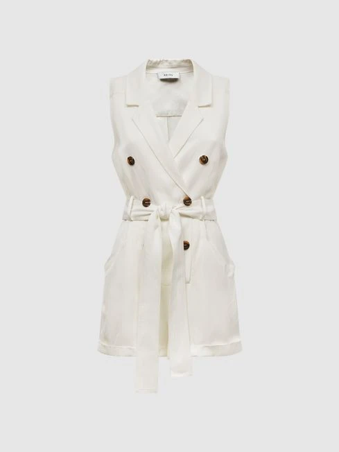 Reiss Ivory Florence Double Breasted Playsuit 4 Reiss Ivory Florence Double Breasted Playsuit - Image 2