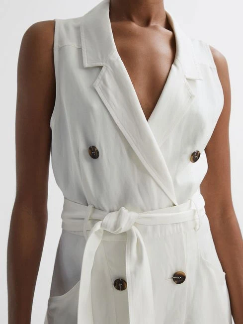 Reiss Ivory Florence Double Breasted Playsuit 6 Reiss Ivory Florence Double Breasted Playsuit - Image 4