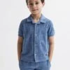 Reiss Airforce Blue Algarve Junior Terry Towelling Shirt -Style Trend Shop D99 250s