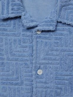 Reiss Airforce Blue Algarve Junior Terry Towelling Shirt -Style Trend Shop D99 250s6