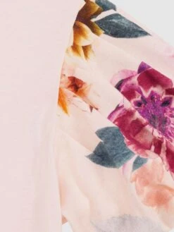 Reiss Ivory Amira Senior Floral Print Puff Sleeve T-Shirt -Style Trend Shop D99 263s6