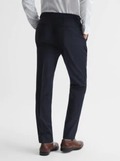 Reiss Navy Pray Slim Fit Wool Blend Trousers -Style Trend Shop D99243s5