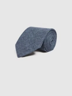 Reiss Airforce Blue Saturn Wool-Silk Blend Tie -Style Trend Shop M68224s3
