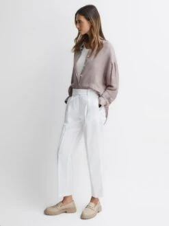 Reiss Ecru Adele Leather Chunky Cleated Loafers -Style Trend Shop M78721s2