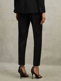 Reiss Black Haisley Petite Slim Leg Tapered Trousers -Style Trend Shop M82765s5