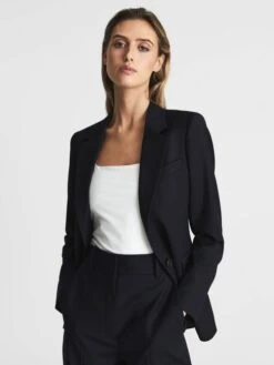 Reiss Navy Haisley Single Breasted Blazer