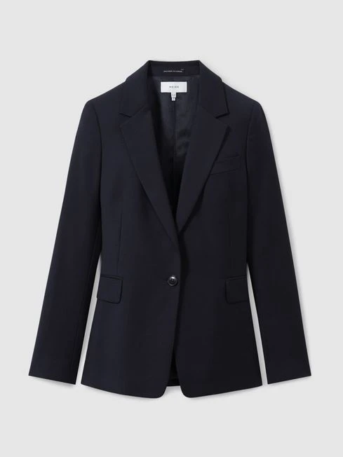 Reiss Navy Haisley Single Breasted Blazer 4 Reiss Navy Haisley Single Breasted Blazer - Image 2