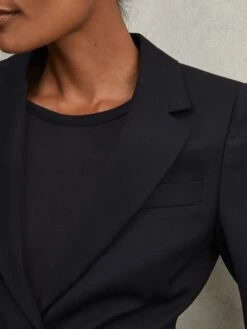 Reiss Navy Haisley Single Breasted Blazer 10 Reiss Navy Haisley Single Breasted Blazer -Style Trend Shop M84532s4