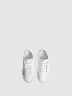 Reiss White Ashley Leather Trainers -Style Trend Shop M89 602s3