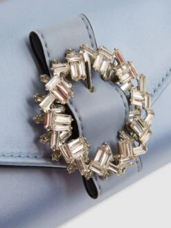 Reiss Powder Blue Delphine Diamanté Buckle Satin Clutch 15 Reiss Powder Blue Delphine Diamanté Buckle Satin Clutch -Style Trend Shop N4X874s7