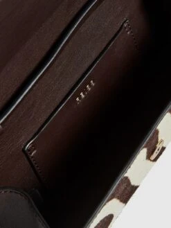 Reiss Mocha Dakota Zebra Calf Hair Baguette Bag -Style Trend Shop N5C148s8
