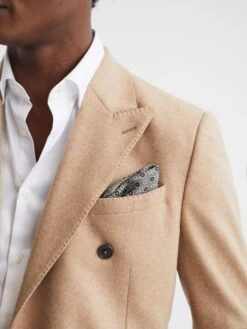 Reiss Sea Green Aviano Silk Medallion Print Pocket Square -Style Trend Shop T11564s2