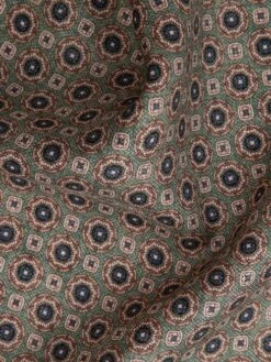 Reiss Sea Green Aviano Silk Medallion Print Pocket Square -Style Trend Shop T11564s5