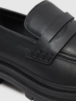 Reiss Black Adele Leather Chunky Cleated Loafers -Style Trend Shop T31132s5