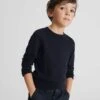 Reiss Navy Wessex Junior Junior Crew Neck Knitted Jumper -Style Trend Shop T41 822s