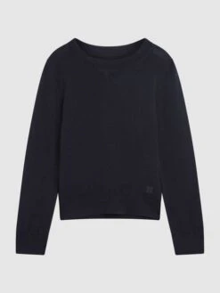 Reiss Navy Wessex Junior Junior Crew Neck Knitted Jumper -Style Trend Shop T41822s2