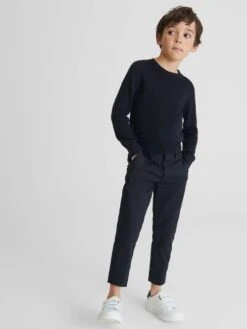 Reiss Navy Wessex Junior Junior Crew Neck Knitted Jumper -Style Trend Shop T41822s3
