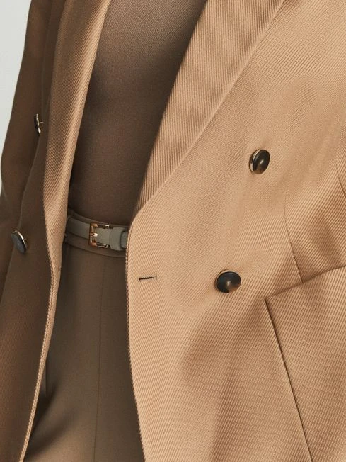 Reiss Camel Larsson Double Breasted Twill Blazer 6 Reiss Camel Larsson Double Breasted Twill Blazer - Image 4