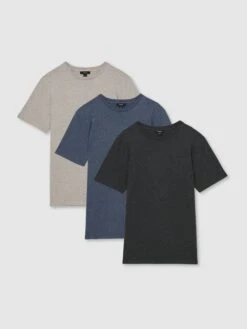 Reiss Multi Melange Bless 3 Pack Crew Neck T-Shirts -Style Trend Shop T55098s4