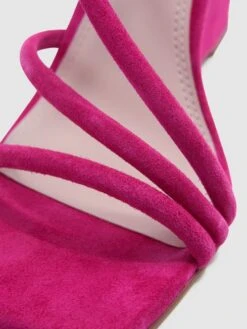 Reiss Pink Cassie Suede Strappy Wedge Heels -Style Trend Shop T55228s5