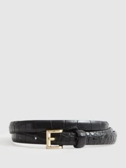 Reiss Black Molly Mini Mini Leather Belt