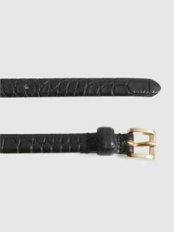 Reiss Black Molly Mini Mini Leather Belt -Style Trend Shop T57902s6