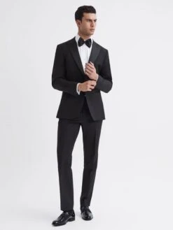 Reiss Black Poker Modern Fit Performance Dinner Jacket -Style Trend Shop T78 453s3