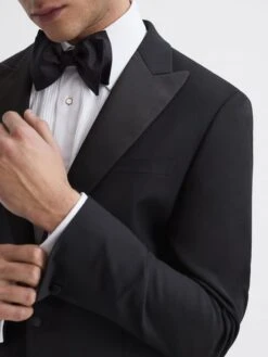 Reiss Black Poker Modern Fit Performance Dinner Jacket -Style Trend Shop T78 453s4