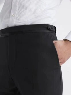Reiss Black Poker Modern Fit Tuxedo Trousers -Style Trend Shop T78451s4