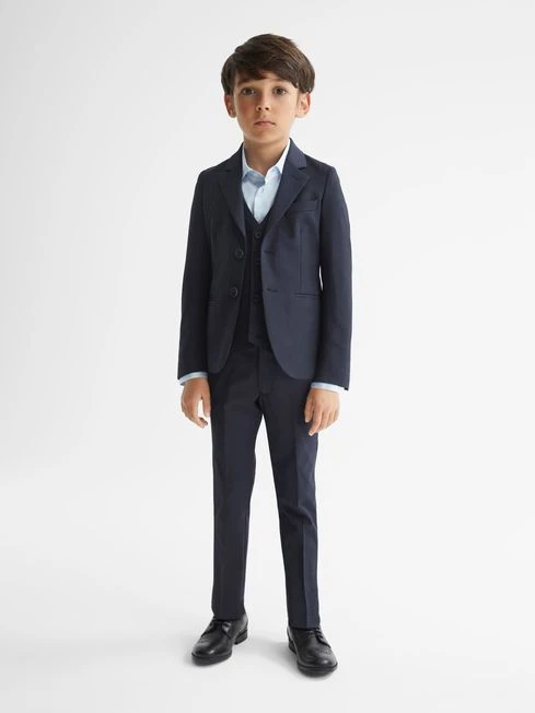 Reiss Navy Hope Junior Modern Fit Mixer Blazer 6 Reiss Navy Hope Junior Modern Fit Mixer Blazer - Image 4
