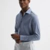 Reiss Airforce Blue King Mercerised Cotton Shirt -Style Trend Shop T86015s