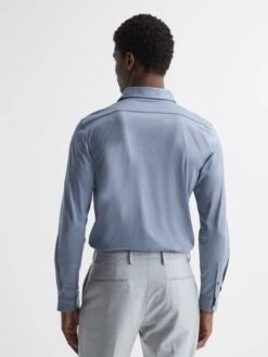 Reiss Airforce Blue King Mercerised Cotton Shirt 13 Reiss Airforce Blue King Mercerised Cotton Shirt -Style Trend Shop T86015s5