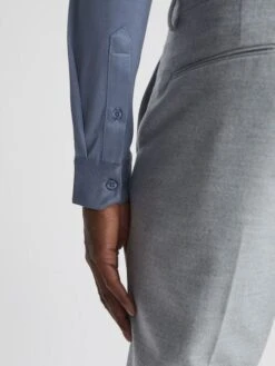 Reiss Airforce Blue King Mercerised Cotton Shirt 14 Reiss Airforce Blue King Mercerised Cotton Shirt -Style Trend Shop T86015s6