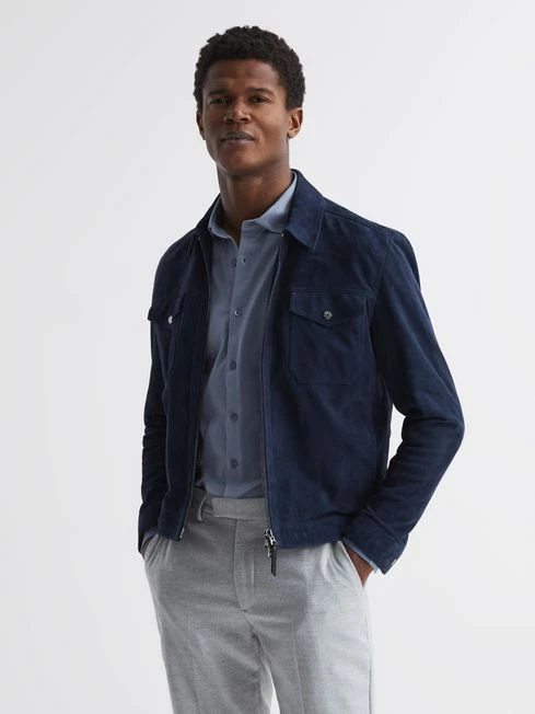 Reiss Airforce Blue King Mercerised Cotton Shirt 9 Reiss Airforce Blue King Mercerised Cotton Shirt - Image 7
