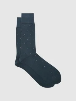 Reiss Airforce Blue Mario Spot Polka Dot Socks