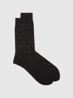 Reiss Black Mario Spot Polka Dot Socks