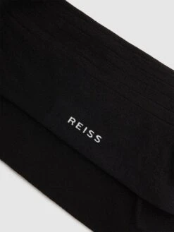 Reiss Black Fela Ribbed Socks -Style Trend Shop T94128s4