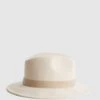 Reiss Ivory Ashbourne Wool Fedora Hat 1 Reiss Ivory Ashbourne Wool Fedora Hat -Style Trend Shop U09 888s