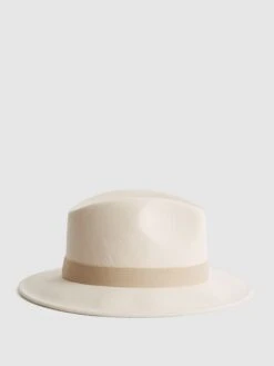 Reiss Ivory Ashbourne Wool Fedora Hat