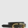 Reiss Black Bailey Horseshoe Belt -Style Trend Shop U09 891s