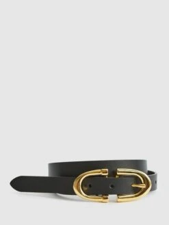 Reiss Black Bailey Horseshoe Belt