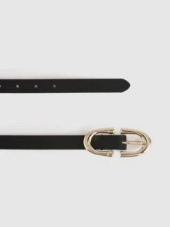 Reiss Black Bailey Horseshoe Belt -Style Trend Shop U09891s3