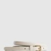 Reiss Off White Molly Mini Leather Belt -Style Trend Shop U16 009s