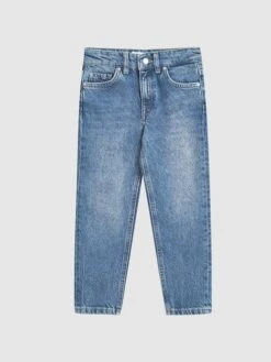 Reiss Mid Blue Quay Junior Stonewash Tapered Slim Fit Jeans -Style Trend Shop U18184s2