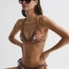 Reiss Tan Tina Printed Trim Bikini Bottoms -Style Trend Shop U24 937s