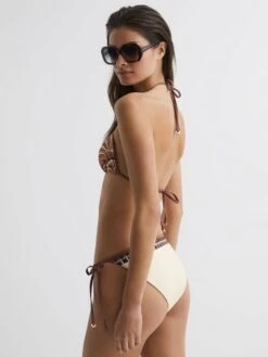 Reiss Tan Tina Printed Bikini Top -Style Trend Shop U24 940s5